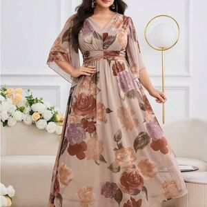 SHEIN Multicolor Floral Maxi Dress